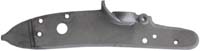 Plate, right, wax cast steel, .94" x 5.1", tapped 6-40
